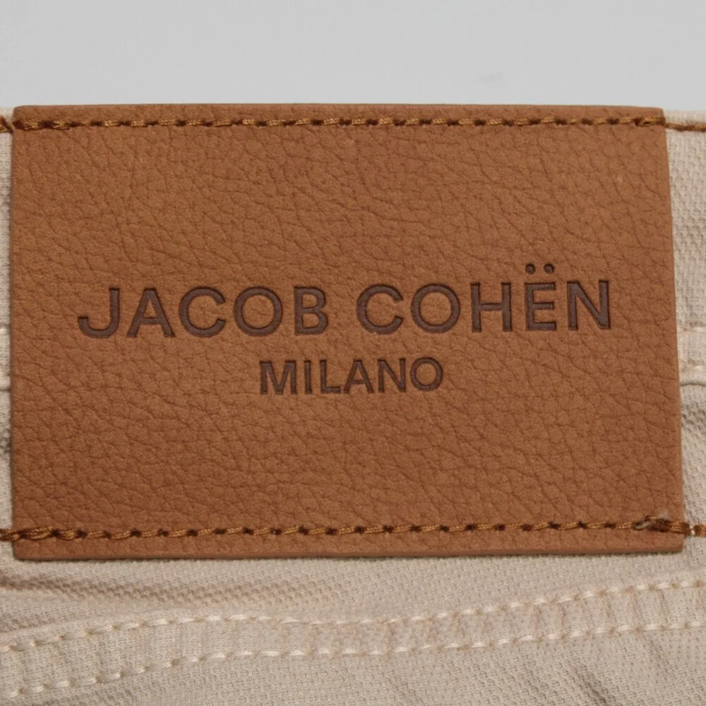 Jacob Cohen NWT 5 Pocket Jean Cut Pants Size 30 US Slim Fit Bard in Beige Cotton